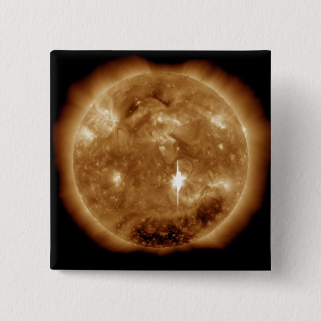 Auf der Sonne bricht eine massive Solarfackel der  Button (Vorderseite)