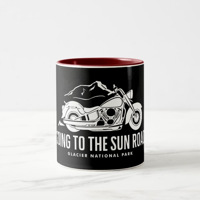 Auf der Sonnenstraße Montana Motorrad Zweifarbige Tasse (Mittel)