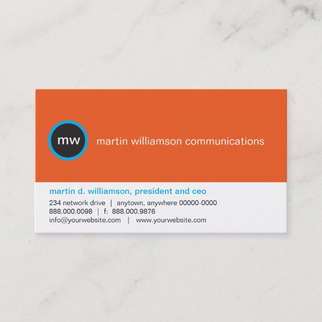 Auf der "Spot Business Card" Visitenkarte (Vorderseite)