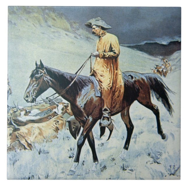 Auf der Spur (Öl auf Leinwand) Fliese (Vorderseite)