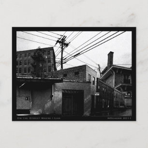 Auf der Straße, wo ich urbanes digitales Collage l Postkarte