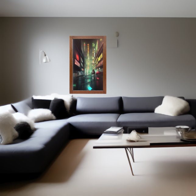 Auf der Straße zum Night-time AI Art Poster (Von Creator hochgeladen)