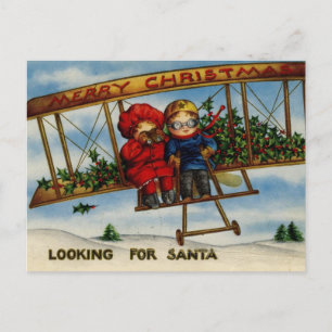 Auf der Suche nach dem Weihnachtsmann Frohe Weihna Feiertagspostkarte