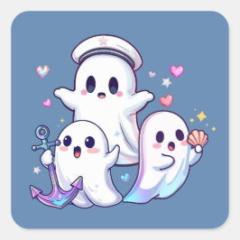 Auf der Suche nach der Hochsee! Quadratischer Aufkleber