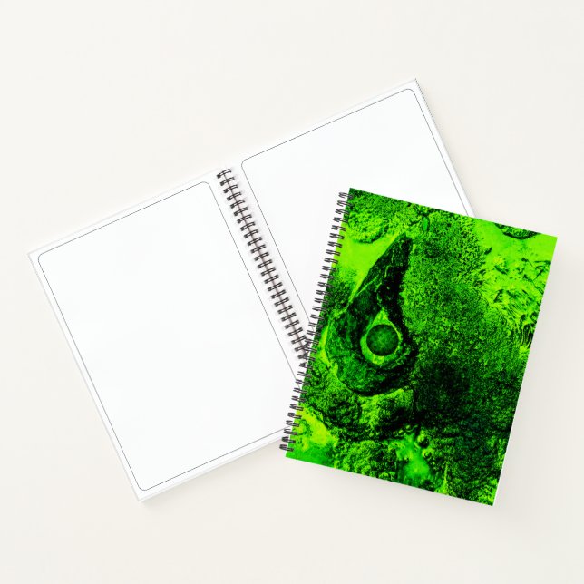 auf der Suche nach einem grünen Notebook Notizbuch (Innenseite)