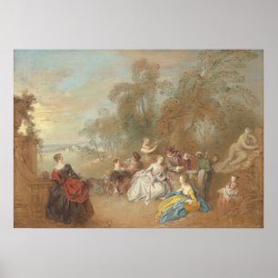 Auf der Terrasse - Jean-Baptiste Pater Kunst, Kult Poster