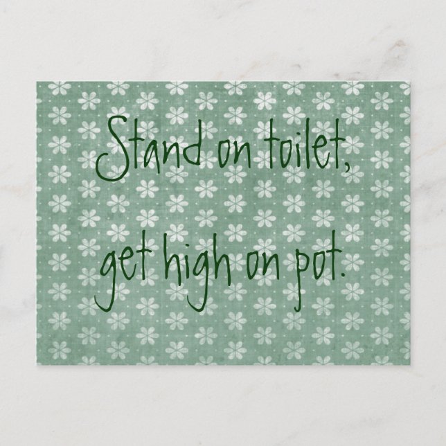 Auf der Toilette stehen, hoch auf Pot stehen Postkarte (Vorderseite)