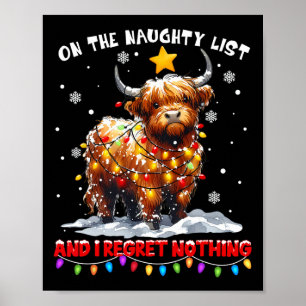 Auf der unartigen Liste und bereue nichts Weihnach Poster