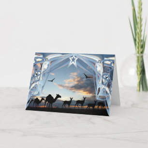 Auf der Weise nach Bethlehem Feiertagskarte