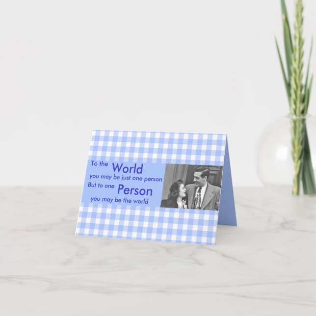 Auf der Welt kann man eine Person sein Karte (Vorderseite)