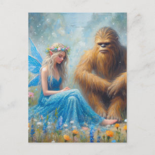 Auf der Wiese mit Sasquatch Postkarte