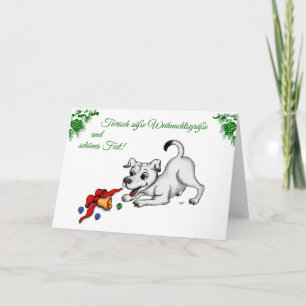 auf Deutsch Weihnachten mit Welpe Glocke und Ball