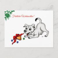 auf Deutsch Weihnachten mit Welpe Glocke und Ball