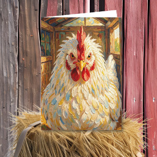 Auf dich aufpassen   Lustiges Huhn Karte