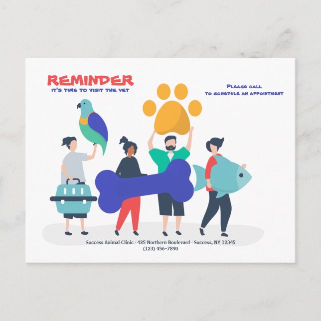 Auf die Erinnerung für den Veterinäramt Postkarte (Vorderseite)