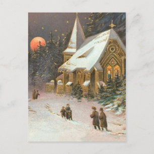 Auf die Kirchenbaumsehertrappen Postkarte