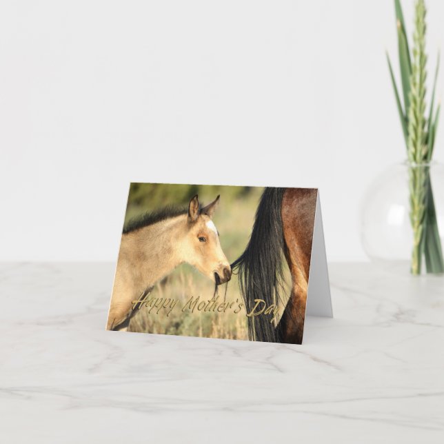 Auf die Mama Wild Mustangs Mother Day Card Dankeskarte (Vorderseite)
