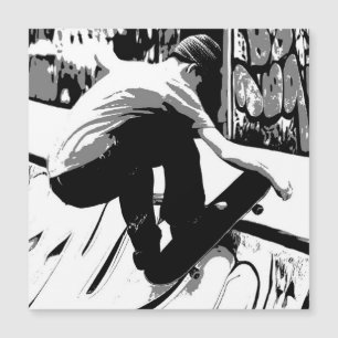 Auf die Rampe treffen - Skateboarder Magnetkarte