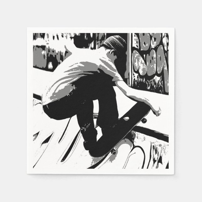 Auf die Rampe treffen - Skateboarder Serviette (Vorderseite)
