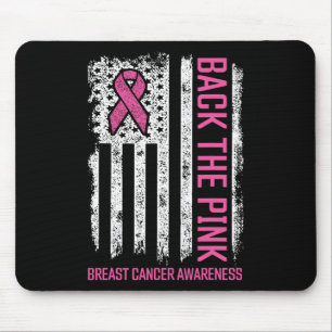 Auf die rosa amerikanischen Flag Brustkrebs-Auszei Mousepad