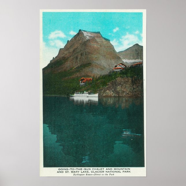 Auf die Sonne blickender Chalet Poster (Vorne)