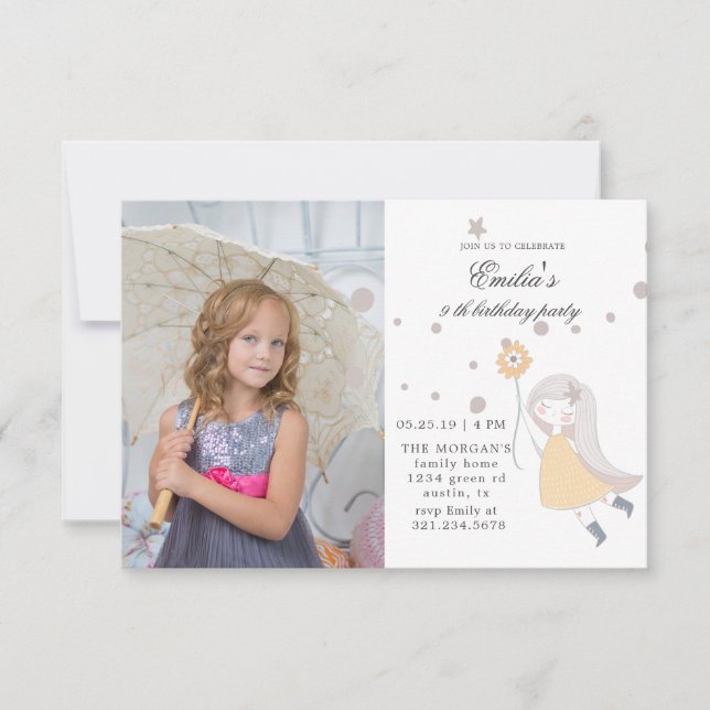 Auf die Sterne | Foto Birthday Party Card (Vorderseite)