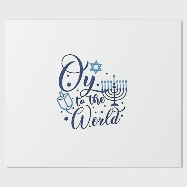 Auf die Welt Hanukkah jüdischer Funny Geschenkpapier (Flach)