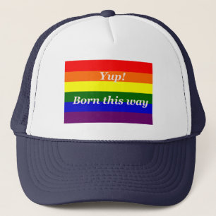 Auf diese Weise geboren Rainbow-Flagge Truckerkappe