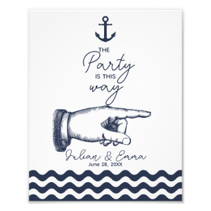 Auf diese Weise Party Hochzeitszeichen rechts Pfei Fotodruck