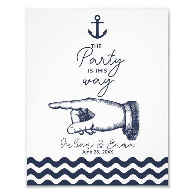 Auf diese Weise Party Hochzeitszeichen verlassen P Fotodruck (Vorne)