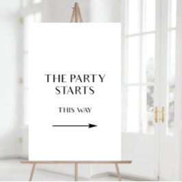 Auf diese Weise zum Party-Zeichen, Pfeil-Richtung- Poster