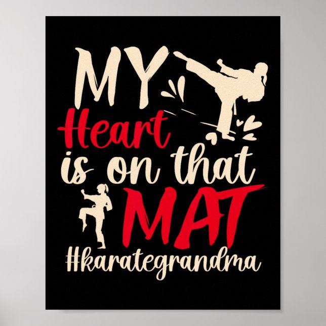 Auf dieser Mat Karate Oma Karate Großmutter 3 Poster (Vorne)