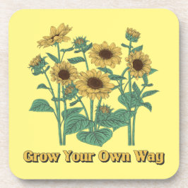 Auf eigene Art Sonnenblumen wachsen Getränkeuntersetzer