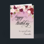 Auf eine besondere Schwester glücklich Geburtstag  Karte<br><div class="desc">Dieses Design wurde mithilfe von digitaler Kunst erstellt und kann in dem Bereich personalisiert sein, der zur Verfügung gestellt wird, oder indem Sie den Klick wählen, um weitere Optionen anzupassen und den Namen, die Initialen oder die Wörter zu ändern. Sie können auch die Textfarbe und den Textstil ändern oder den...</div>