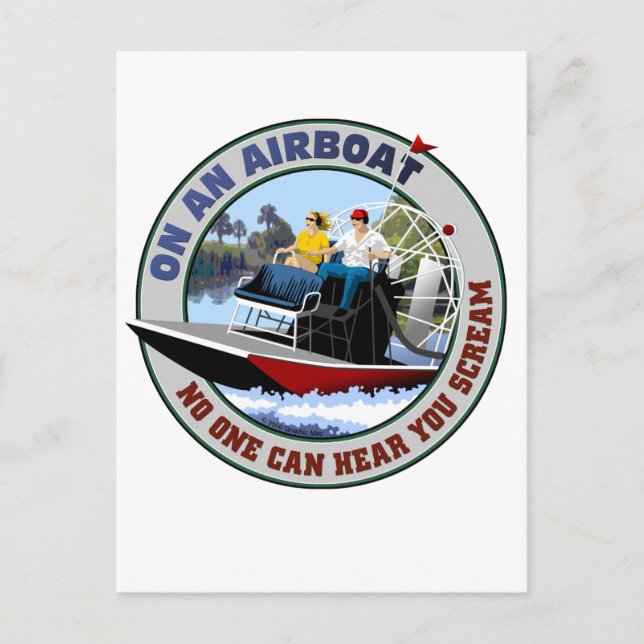 Auf einem Airboot kann niemand dich schreien hören Postkarte (Vorderseite)