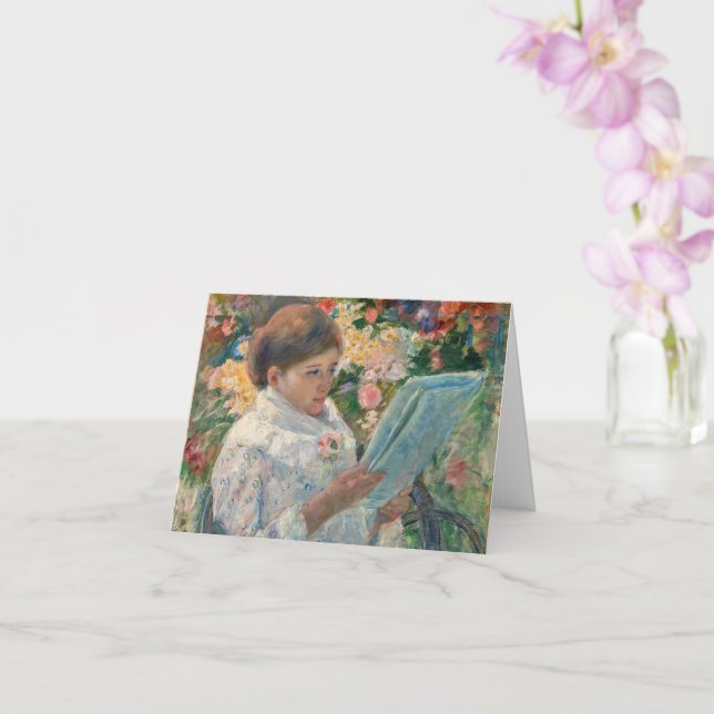 Auf einem Balkon von Mary Cassatt geklappte Karte (Orchidee)