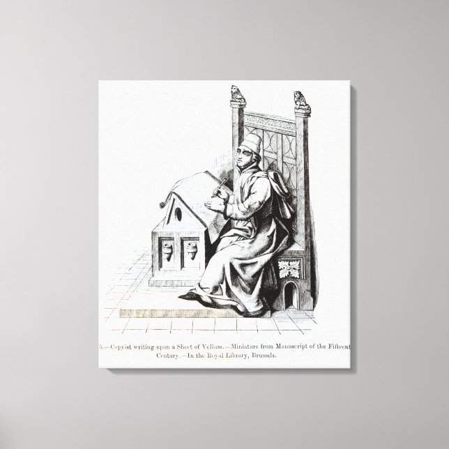 Auf einem Blatt Vellum geschriebener Kopist Leinwanddruck (Vorderseite)