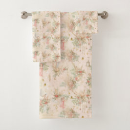 auf einem Blume-Feldschmetterling in einem Kaminba Badhandtuch Set