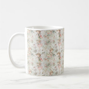 auf einem Blumenfeld Mädchen Schmetterling in eine Kaffeetasse