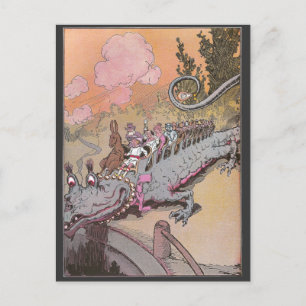 Auf einem Drachen reiten Vintage-Oz-Illustration Postkarte