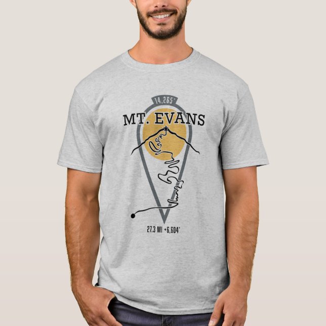 Auf einem Fahrrad auf den Gipfel des Berges Evans! T-Shirt (Vorderseite)
