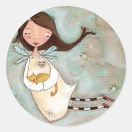 Auf einem Flügel und einem Purr - Aufkleber für En