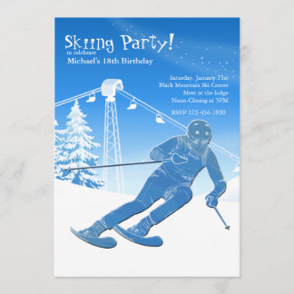 Auf einem Lauf der Skieinladung Einladung