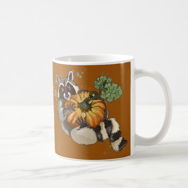 Auf einem Roll Raccoon Pumpkin Herbst Tasse (Rechts)