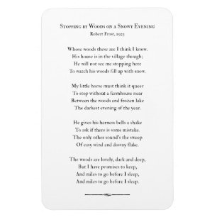 Auf einem schneebedeckten Abend, Robert Frost Magnet