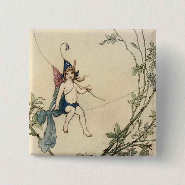 Auf einem Spinnengewirr sitzend Button (Vorderseite)