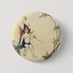 Auf einem Spinnengewirr sitzend Button