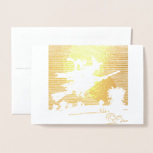 AUF EINER BROOM HAPPY HALLOWEWEY REAL Foil Card SC Folienkarte