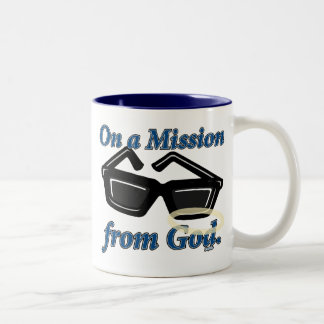 Auf einer Dienstreise vom Gott Zweifarbige Tasse