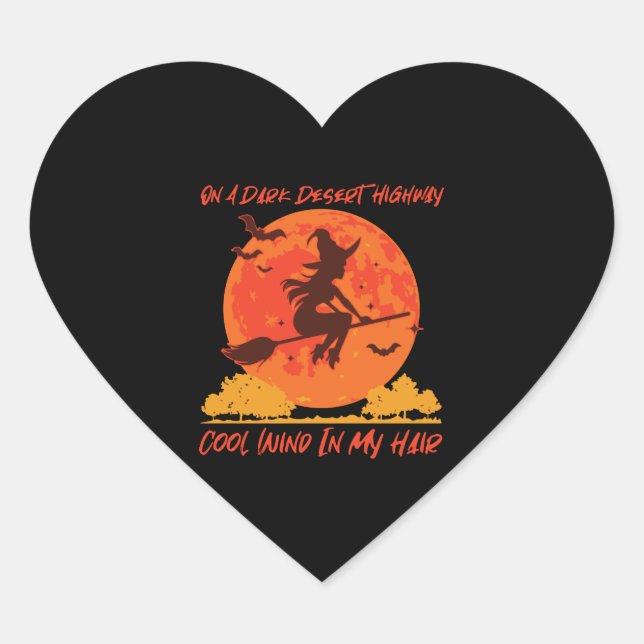 auf einer dunklen Wüstenautobahn mit 1 Herz-Aufkleber (Vorderseite)